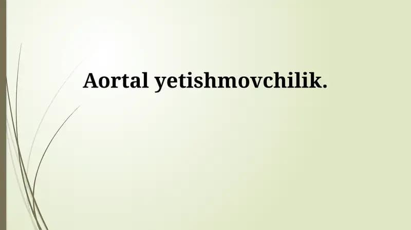 Aortal yetishmovchilik