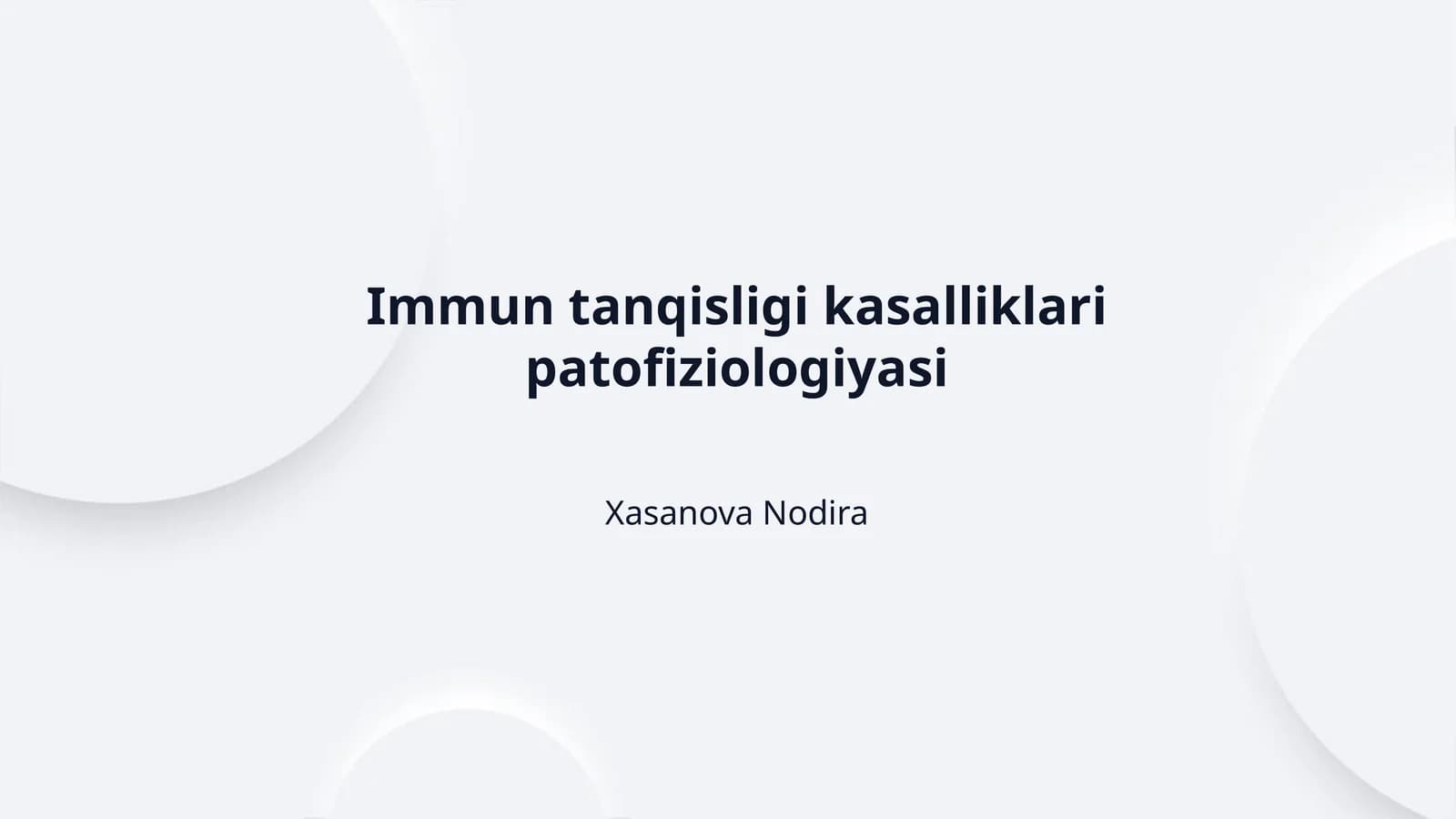 Immun tanqisligi kasalliklari patofiziologiyasi