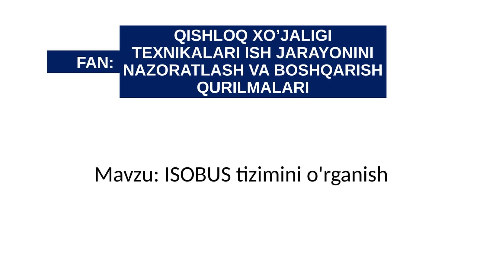 ISOBUStiziminio'rganish