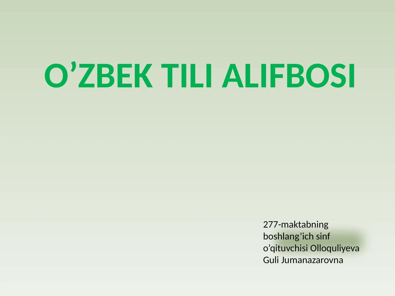 O’zbektili Alifbosi
