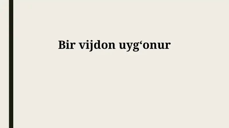 Bir vijdon uygʻonur