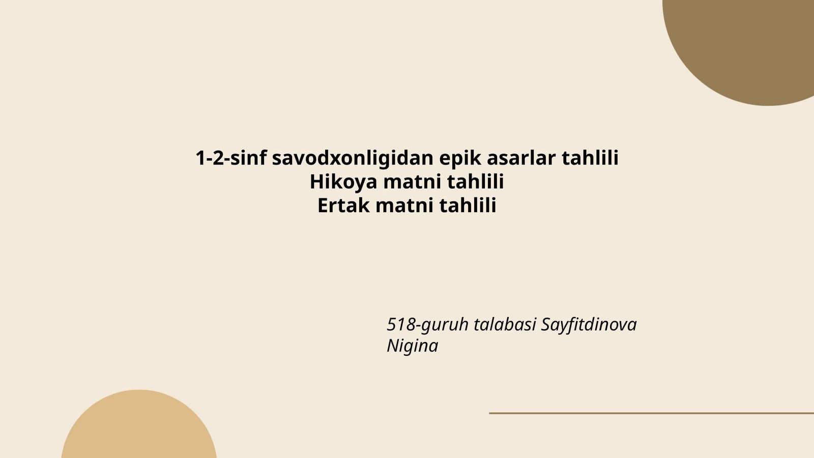 1-2-sinf savodxonligidan epik asarlar tahlili