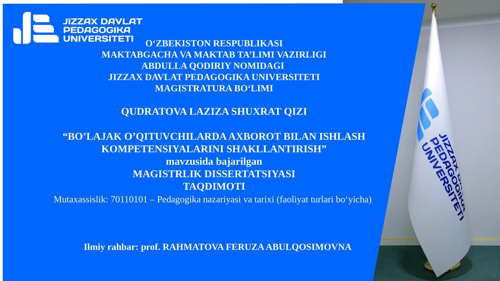 "BO’LAJAK O’QITUVCHILARDA AXBOROT BILAN ISHLASH KOMPETENSIYALARINI SHAKLLANTIRISH"