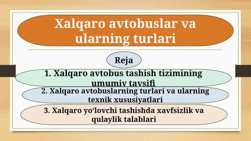 Xalqaro avtobuslar va ularning turlari