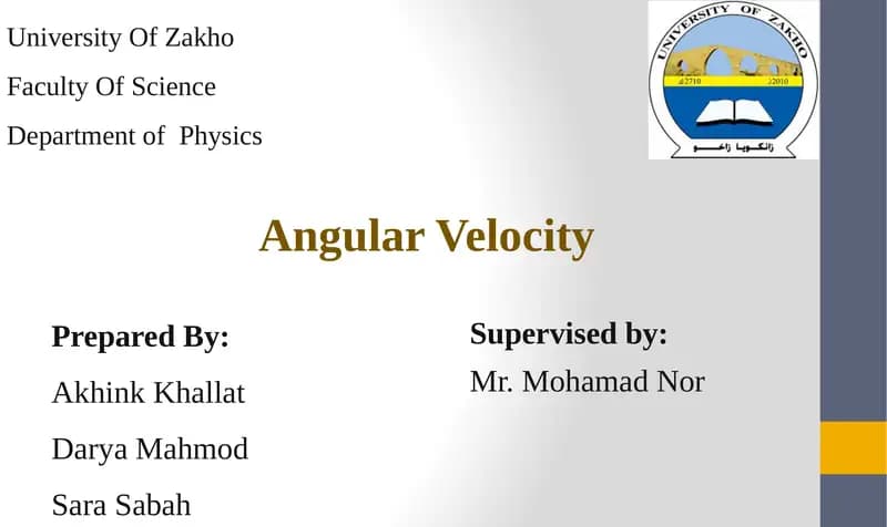 Angular Velocity