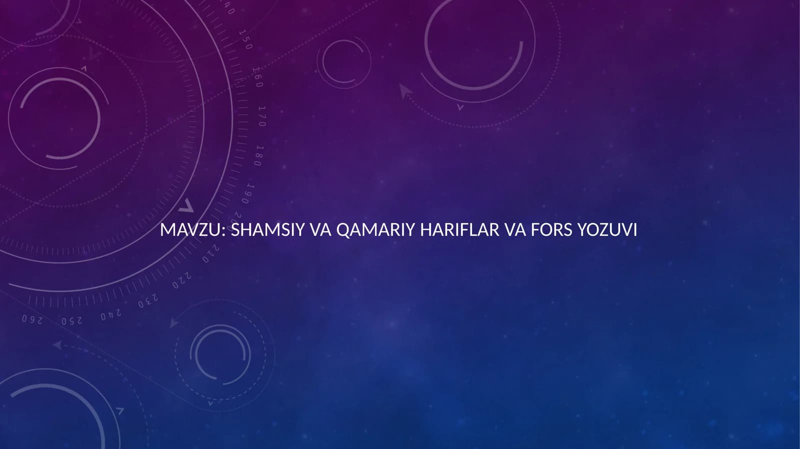shamsiy va qamariy hariflar va fors yozuvi
