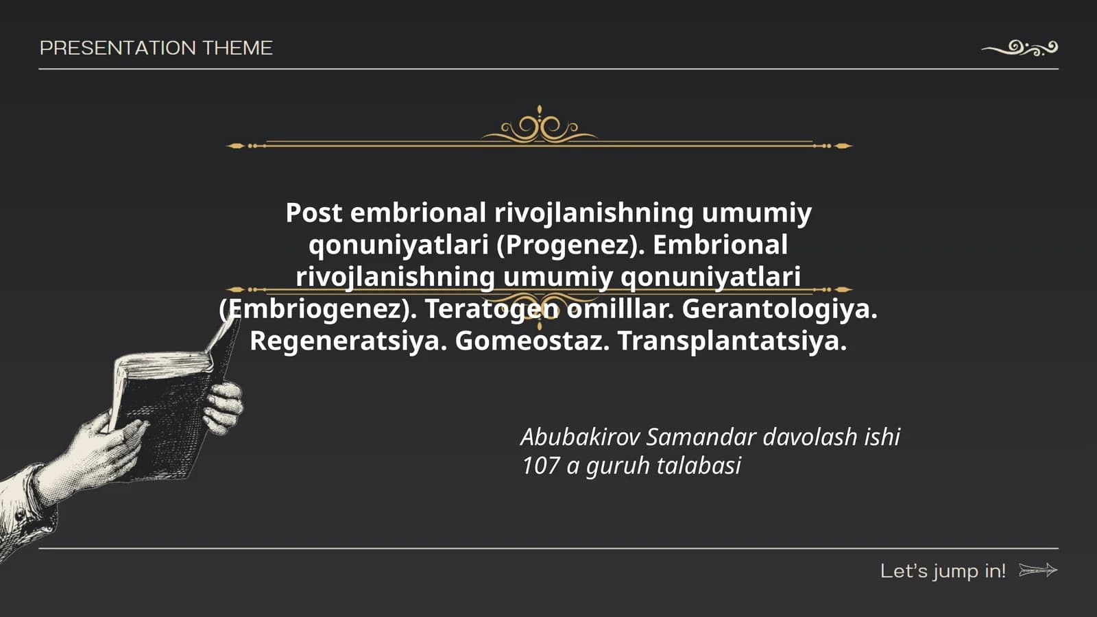 Post embrional rivojlanishning umumiy qonuniyatlari (Progenez)