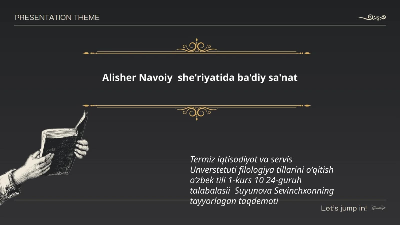 Suyunova Sevinchxonning tayyorlagan taqdemoti