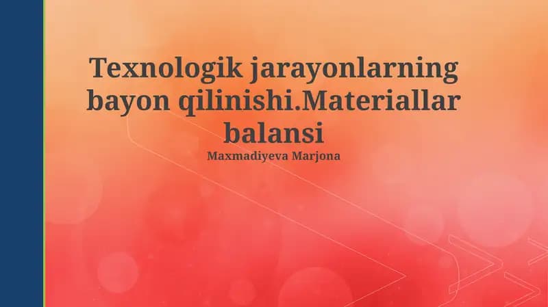 Материялар балансини ҳисоблаш усуллари