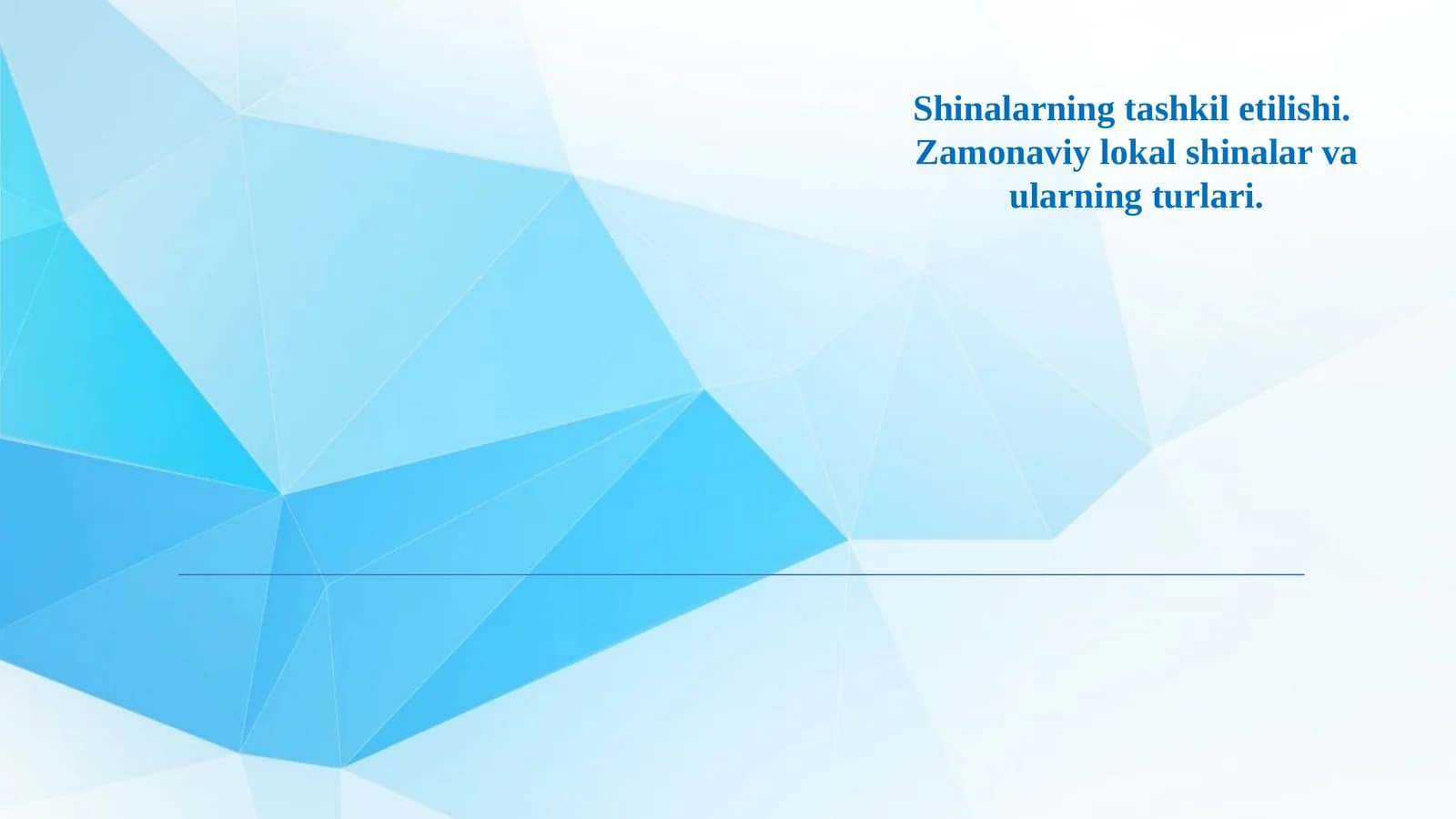 Zamonaviy lokal shinalar va ularning turlari