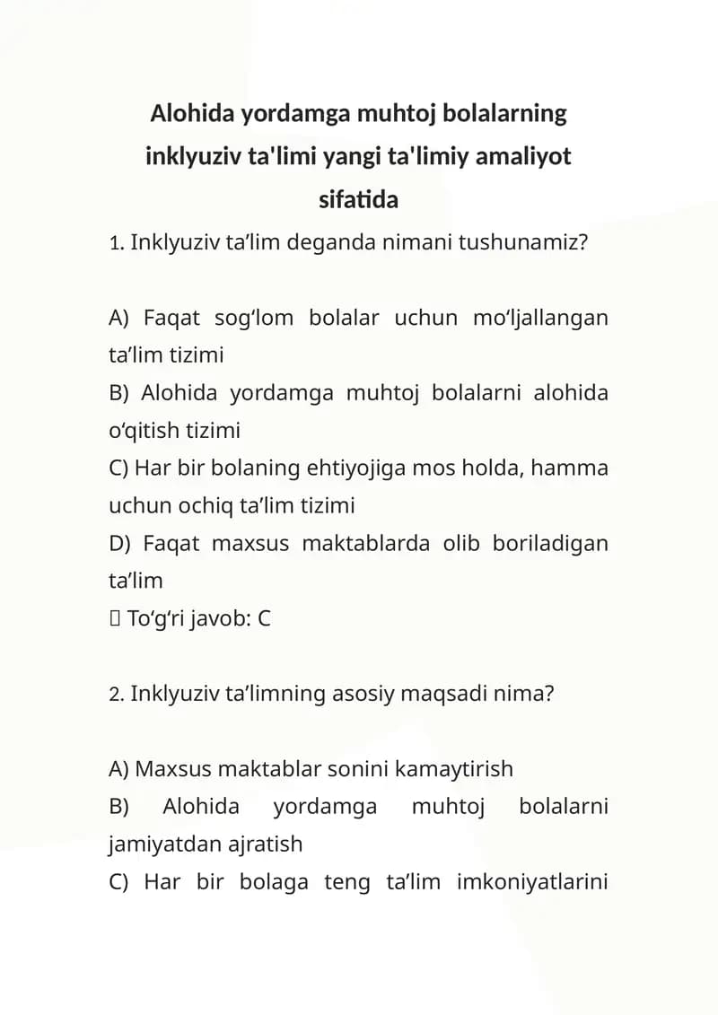 Inklyuziv ta'lim