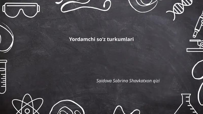 Yordamchi so‘z turkumlari