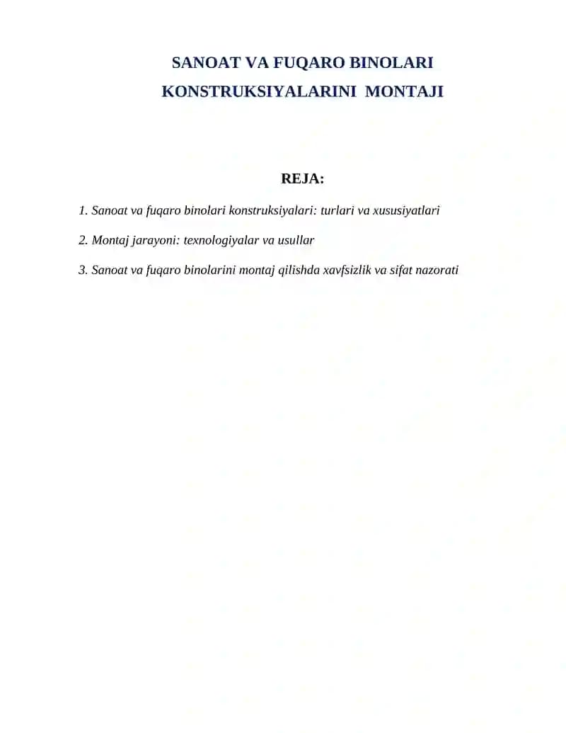 Sanoat va fuqaro binolari konstruksiyalari