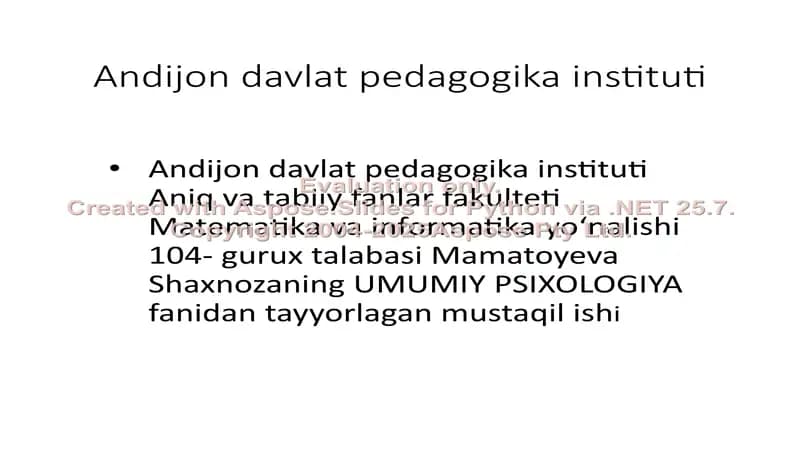 Kichik maktab yosh davrida psixologik rivojlanish xususiyatlari