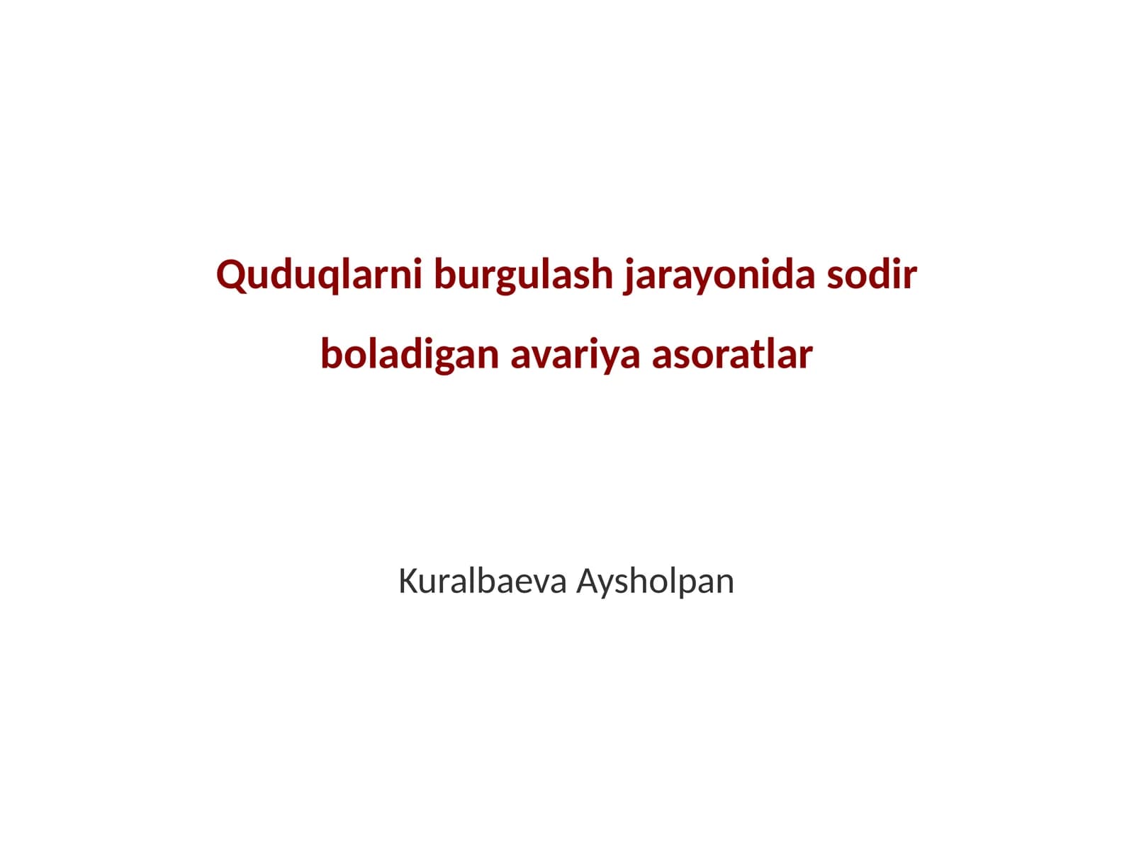 Avariya asoratlar