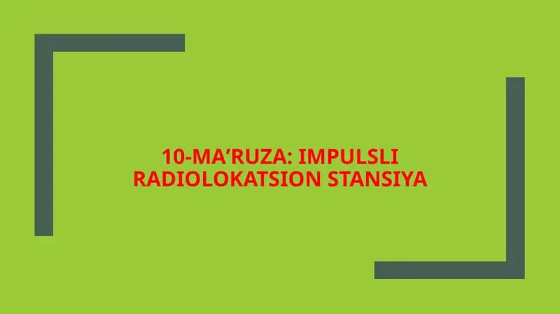 IMPULSLIRADIOLOKATSION STANSIYA