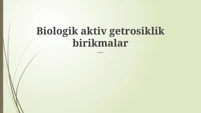 Geterosiklik birikmalar