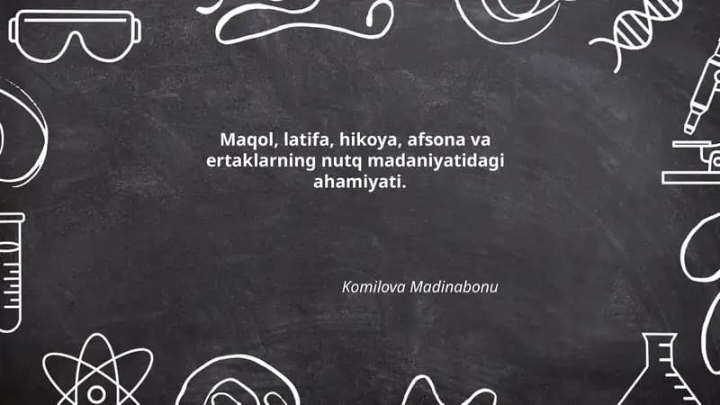 Maqollar va ularning nutq madaniyatidagi roli