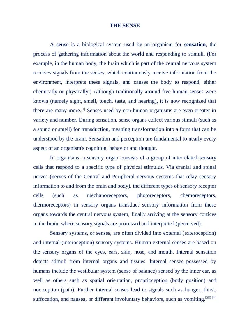 Biology of the Senses