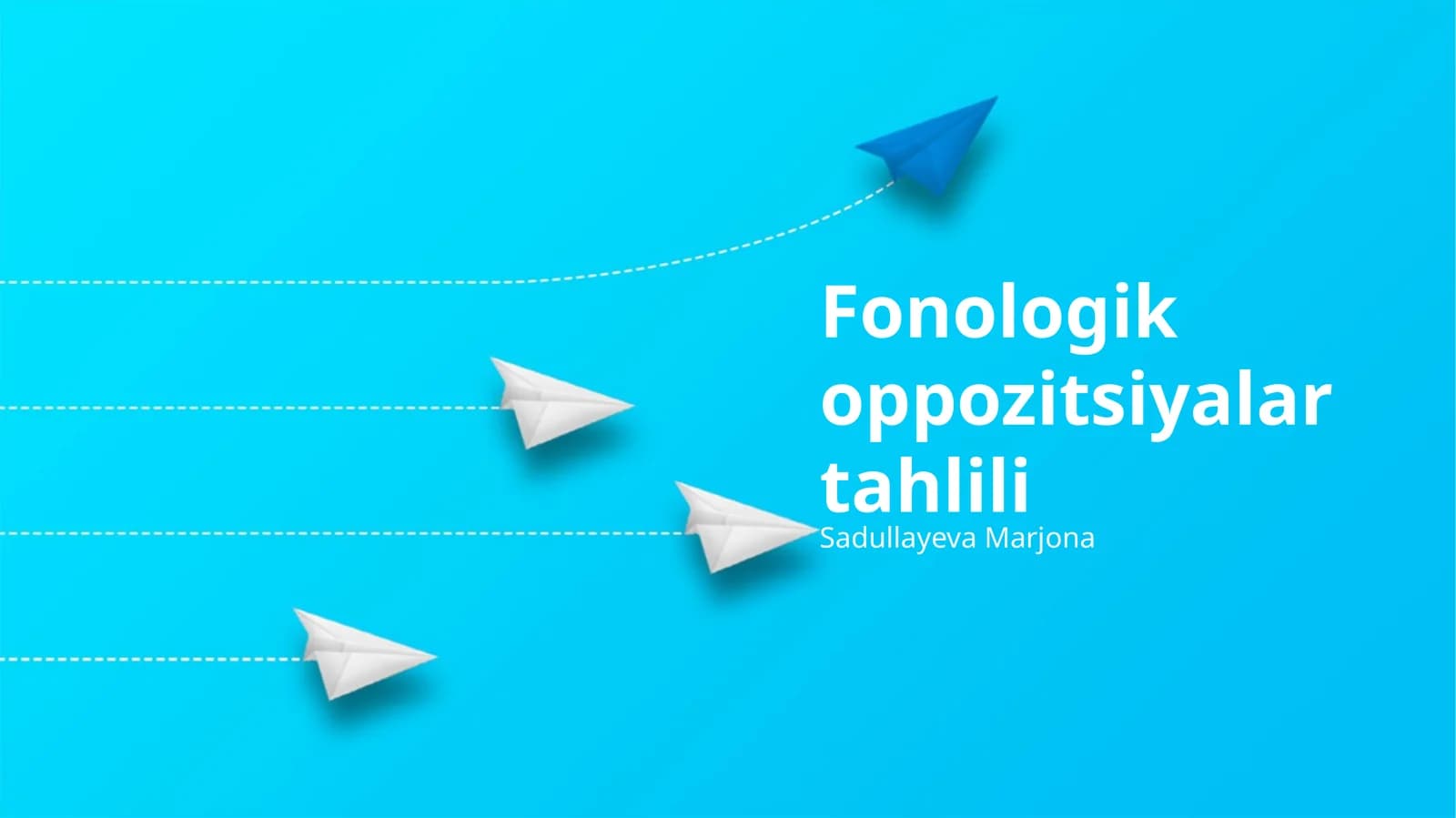 Fonologik Oppozitsiyalar Tahlili