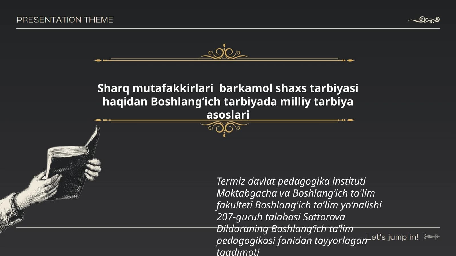 Boshlangʻich tarbiyada milliy tarbiya asoslari
