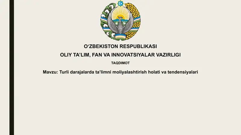 Ta'limni moliyalashtirish holat va tendensiyalari