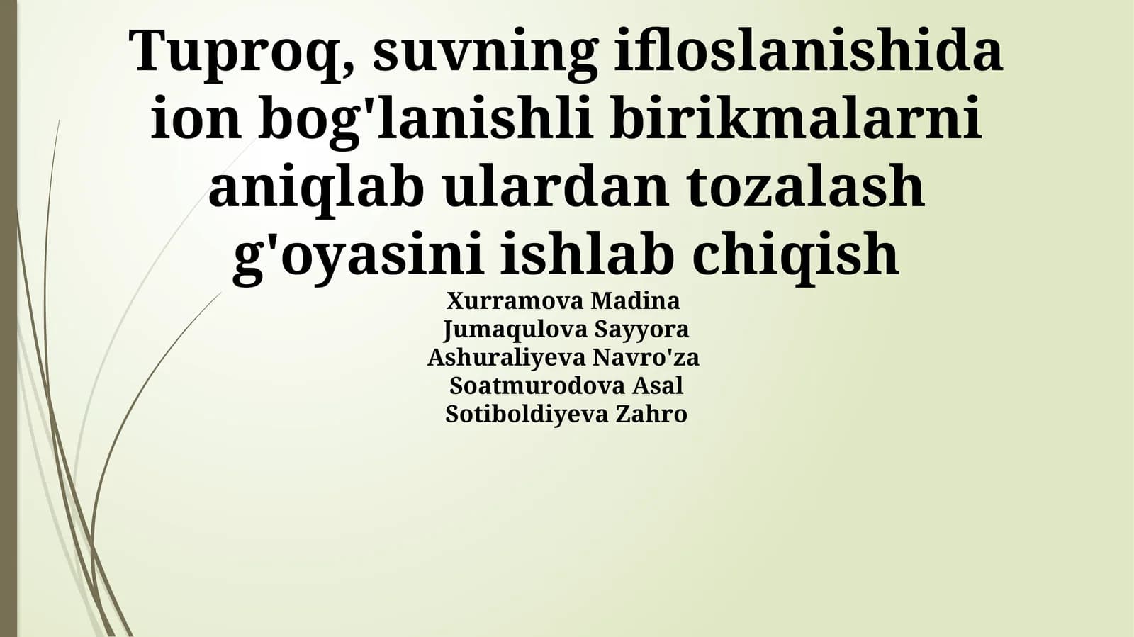 Ion Bog'lanishli Birikmalar va Ulardan Tozalash