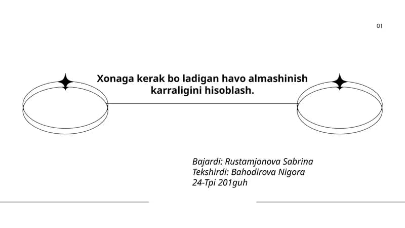 Xonaga kerak bo ladigan havo almashinish