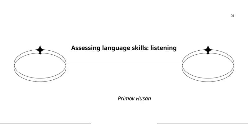Assessing language skills: listening
