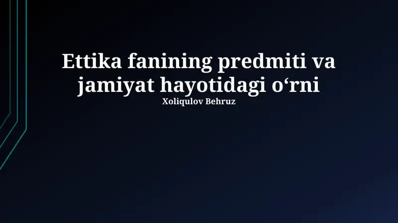Axloqiy madaniyatni rivojlantirish