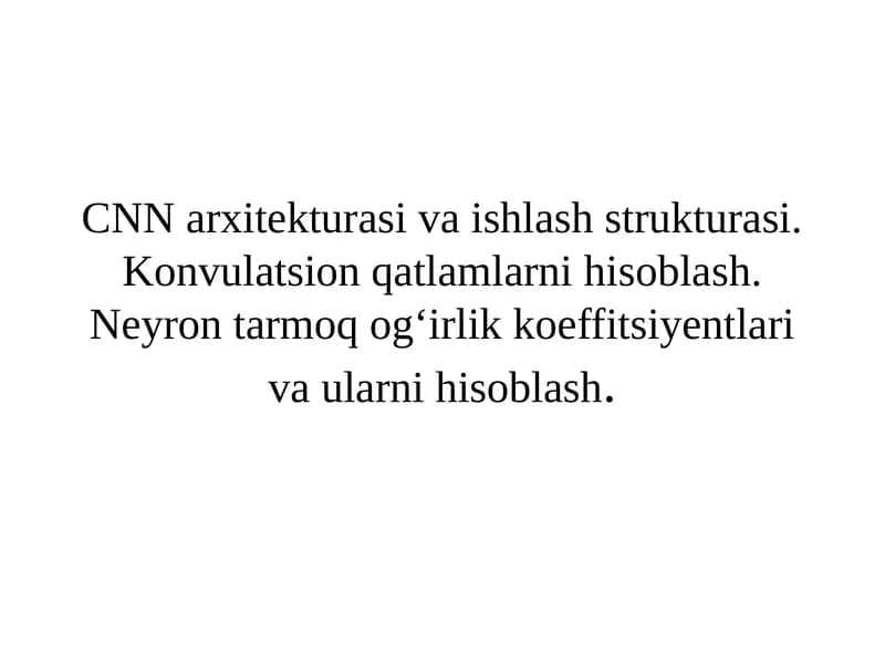 Konvolyutsion neyron tarmoq
