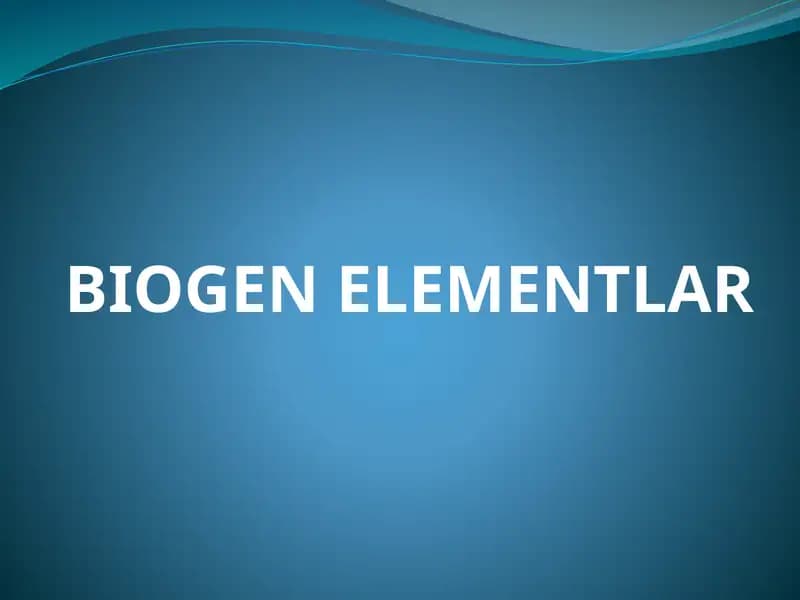 BIOGEN ELEMENTLAR