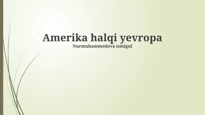 Amerika va Yevropa