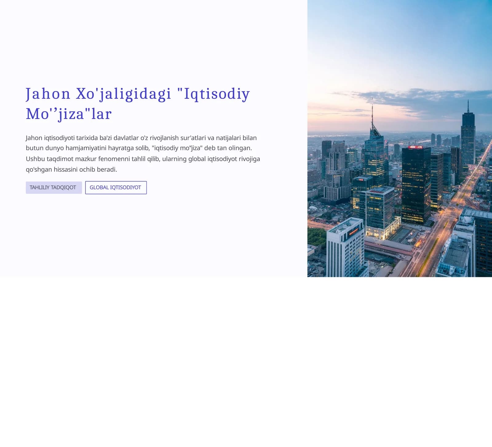 "Iqtisodiy Mo'ʼjiza"lar