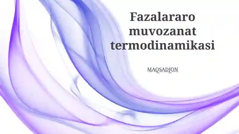 Fazalararo muvozanat termodinamikasi