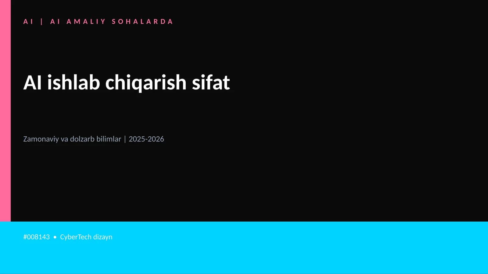 AI ishlab chiqarish sifat