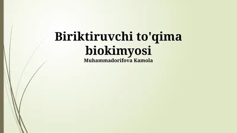 Biriktiruvchi to'qima biokimyosi
