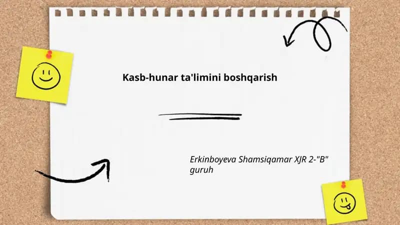 Kasb-hunar ta'limini boshqarish