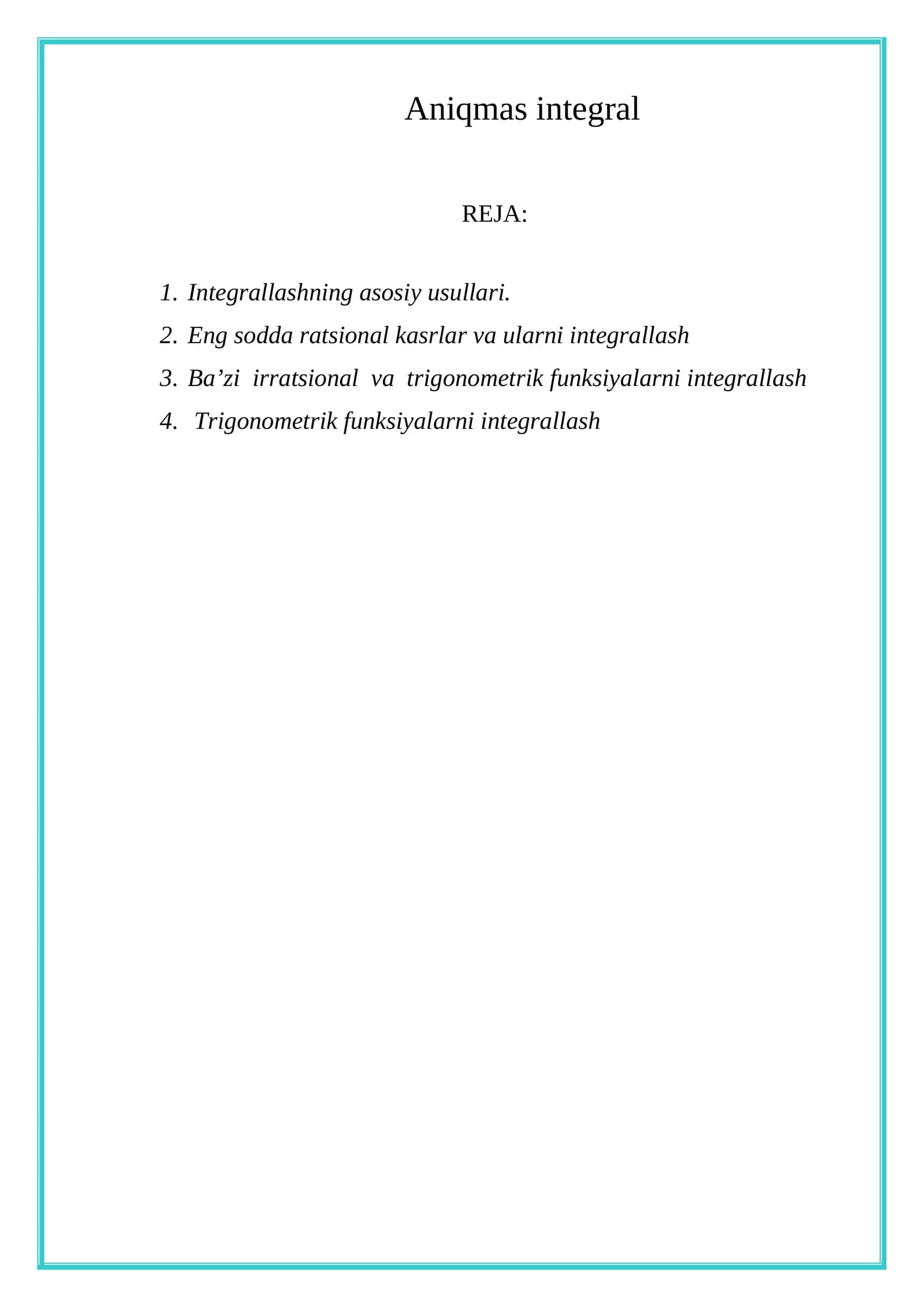 Aniqmas integral