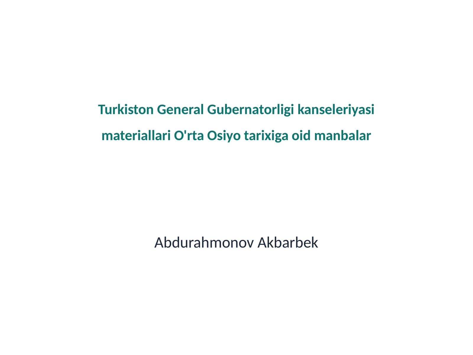Turkiston General Gubernatorligi kanseleriyasi materiallari