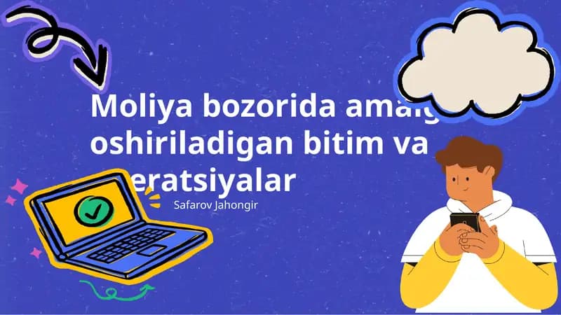Moliya bozorida amalga oshiriladigan bitim va operatsiyalar