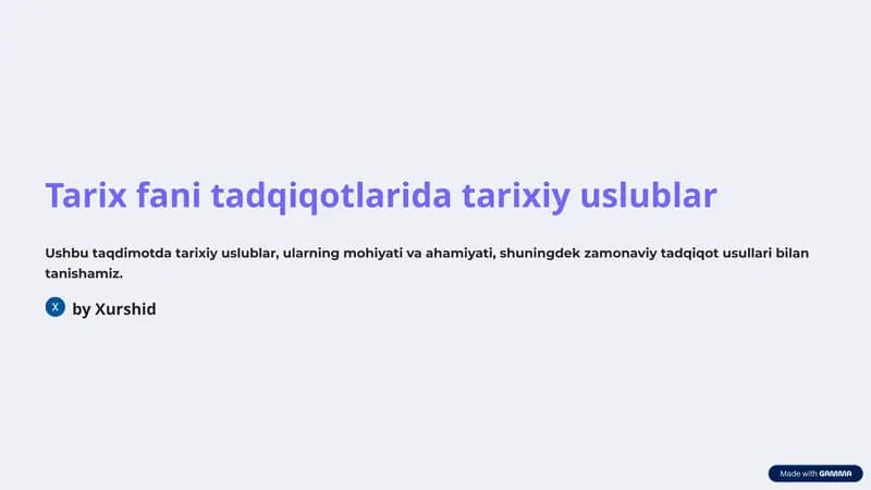 Tarixiy uslublar