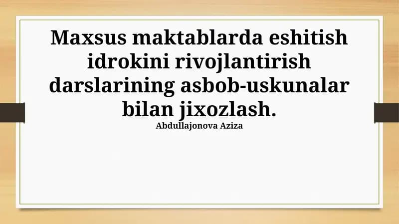 Zamonaviy eshitish apparatlari va texnologiyalari