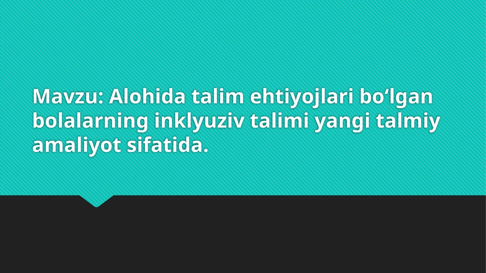 Alohidata'lim ehtiyojlariga egab bolalarning inklyuziv ta'limi yaxshi amaliyotsifatida