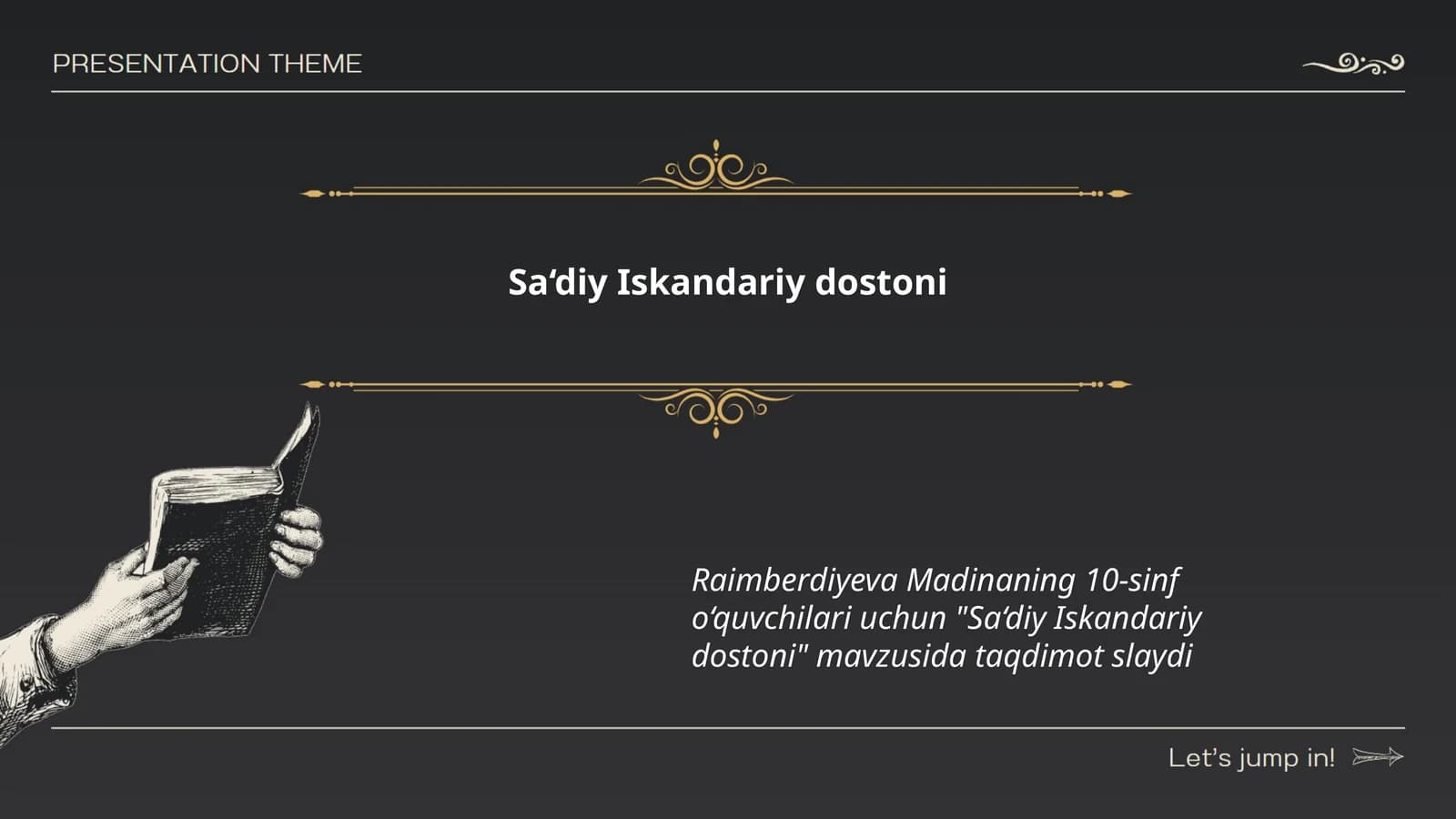 Саъдий Искандарий дostoni
