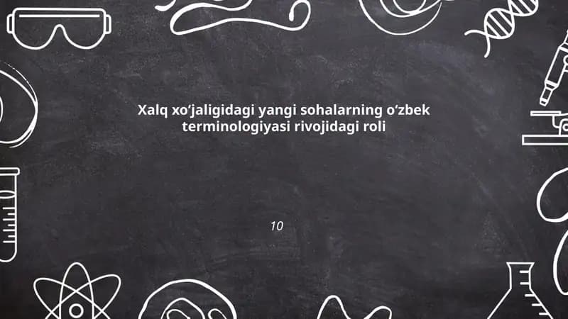 Xalq xoʻjaligidagi sohalarning oʻzbek terminologiyasi