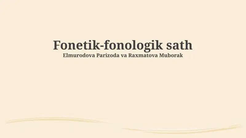Fonetik-fonologik sath