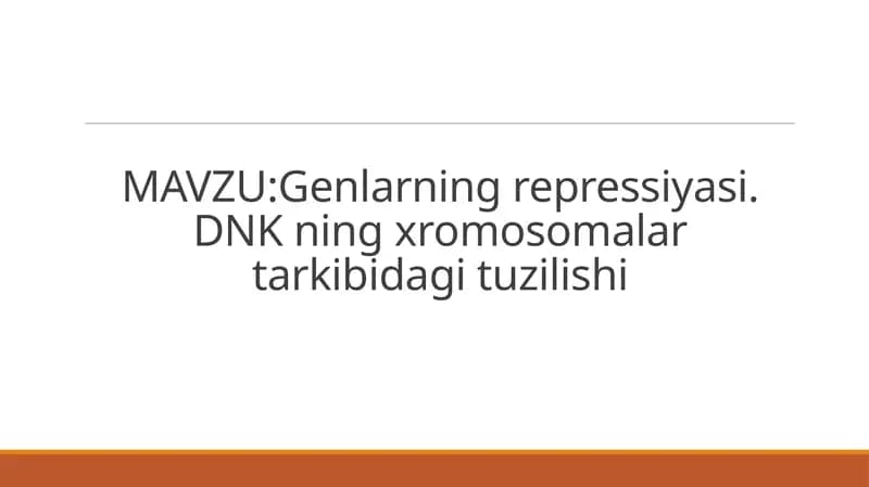 Genlarning repressiyasi