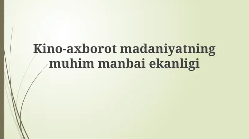 Kino tarixi va madaniy ta'siri