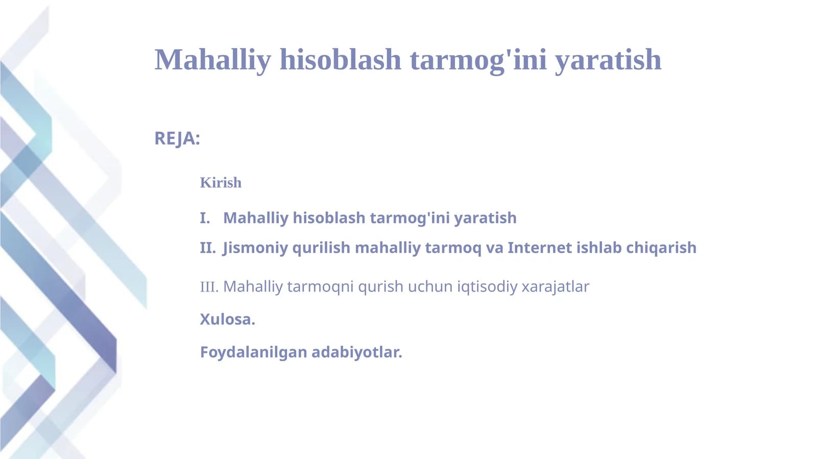 Mahalliy hisoblash tarmog'i yaratish